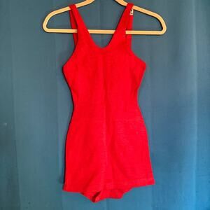 Vintage 1920’s-1930’s Fitrite Red 100% Wool Skirted Bathing Suit